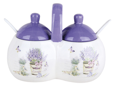 Банка двухсекционная дспеций в подарочной упаковке Lavender HC209-B22 Коралл