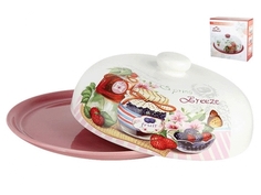 Блюдо дблинов с крышкой 23см пуп."Джем" HC604R-P05 Коралл