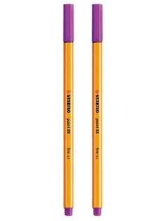 Капиллярная ручка-линер для скетчинга 0,4мм STABILO Point 88, сиреневая (2шт)