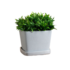 Горшок для цветов "Квадрат", серый, шелк, керамика, 6.5 л Sima Land