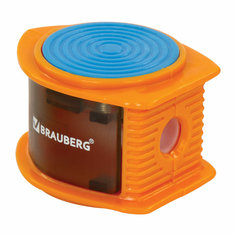 Точилка BRAUBERG "Flash", с контейнером, пластиковая, корпус ассорти, 228472, 24 шт.