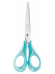 Ножницы канцелярские с гибкими симметричными кольцами 16см MAPED Sensoft Pastel, голубые