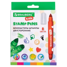 Фломастеры-штампы двусторонние FUNNY STAMPS 8 цветов Brauberg KIDS 152179