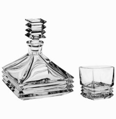 Набор для виски 7 предметов (графин 800 мл + 6 стаканов по 300 мл) Crystal Bohemia "Maria"