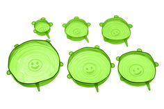 Набор универсальных растягивающихся крышек, Bradex (6 шт, силикон, зеленый, TK 0577)