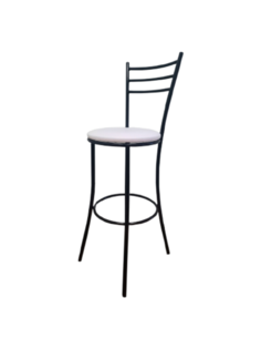 Барный стул, Bar-01. белый для кухни, высокий, мягкий со спинкой No Brand