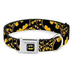 Ошейник для собак Buckle-Down Бэт-сигнал 3 с металлической застежкой 38-66 см желтый