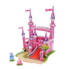 Картонный 3D-пазл Zilipoo Розовый замок (29 деталей)