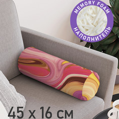 Декоративная подушка валик JoyArty "Палитра модницы" на молнии, 45 см, диаметр 16 см