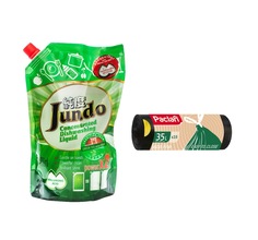 Концентрат Jundo green tea with mint для мытья посуды 800 мл+мешки для мусора 15*35 л