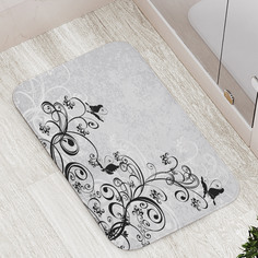 Коврики для ванной и туалета bath_92951 Бабочки на завитках JoyArty