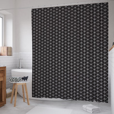 Штора для ванной JoyArty "Треугольные пирамиды" из сатена, 180х200 см с крючками