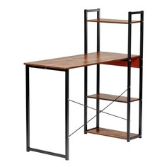Стол письменный с полками Frame, дерево лофт, чёрный Bradex