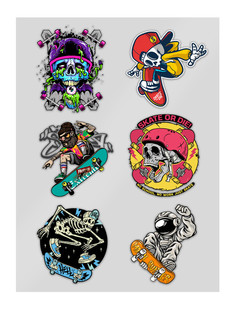 Термонаклейки для одежды СувенирShop Skateboard/Скейтборд/Скейтер A4 TS-SPSK1-A4/1