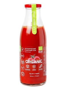 Сок томатный органический ОРГАНИК ЭРАУНД прямого отжима, без соли, сахара, 500 мл