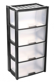Комод четырехсекционный Альтернатива Колорит, 47,5 x 30 x 94 см, черный Alternativa