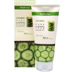 Пенка для умывания FarmStay "Огурец" Cucumber Pure Cleansing Foam, 180мл