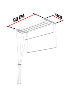 Сушилка для белья настенно-потолочная "Лиана", 5 прутьев, длина 0,9 м МастерПласт