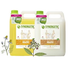 Набор Synergetic Mix мыло жидкое Миндальное молочко, Полевые цветы 2 шт 5 л