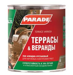 Лак для террас алкидно-уретановый PARADE L25 Террасы &Веранды Матовый 0,75л