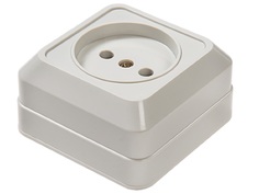 Розетка ASD/InHome Bolleto ОУ, 1-местная, 16А, пластиковая основа, белый, 7022