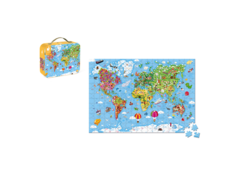Пазл Janod гигантский Карта мира в чемоданчике, 300 элементов J02656