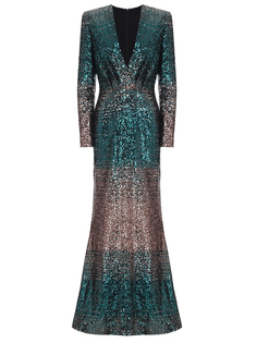 Платье с пайетками Elie Saab