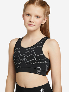 Спортивный топ бра для девочек FILA, Черный, размер 152