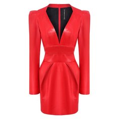 Кожаное платье с глубоким вырезом Alexandre Vauthier