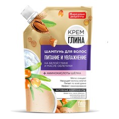 Шампунь Крем-глина питание и увлажнение для волос 100 мл Народные рецепты