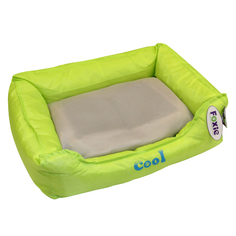 Лежак для животных FOXIE Cooling с охлаждающим ковриком, зеленый, 61х48х18см