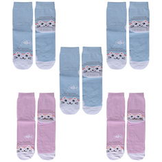 Носки для девочек ХОХ 5-D-3R12 цв. голубой; фиолетовый; белый р. 24