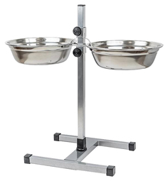 Миска Homepet металлическая регулируемаяхром с подставкой для животных 22 см, 2х1,5 л