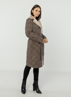 Пальто женское GallaLady 49490 коричневое 50 RU