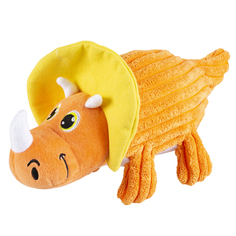 Игрушка для собак мягкая Duvo+ Динозавр - Трицератопс, оранжевая, 30х12х14см