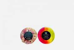 Массажное мыло-мочалка с розово-желтым градиентом и цветочным ароматом ананаса и орхидеи Khomey Cosmetics