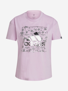Футболка женская adidas, Фиолетовый, размер 48-50