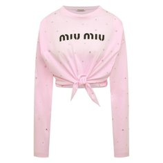 Хлопковый лонгслив Miu Miu