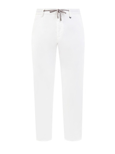 Белые брюки в стиле leisure с поясом на кулиске Canali