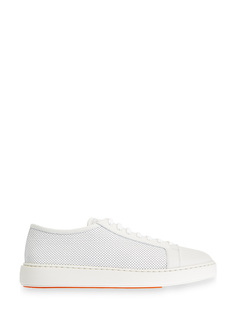 Монохромные кеды из перфорированной кожи Santoni