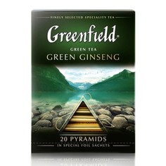 Чай зеленый в пирамидках Greenfield Green Ginseng 20 пакетиков