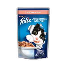 Влажный корм для кошек Felix Аппетитные кусочки, лосось, 85г