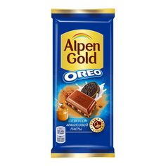Шоколад Alpen Gold Орео молочный со вкусом арахисовой пасты и кусочками печенья 90 г