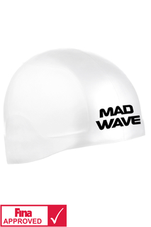 Шапочка для плавания Mad Wave R-Cap FINA Approved white