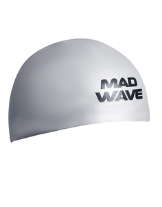 Шапочка для плавания Mad Wave D-Cap Fina Approved M silver