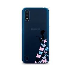 Чехол Awog "Платье из бабочек" для Samsung Galaxy M01