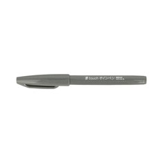 Фломастер-кисть Pentel Brush Sign Pen 10 шт серый