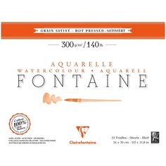 Альбом для акварели Clairefontaine 96349C 12 л 24х30 см Fontaine Grain satin сатин