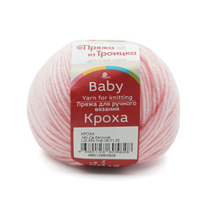 Пряжа из Троицка Кроха 50г, 135м, меринос, акрил, 180 светлая бегония, 10 мотков