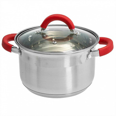 WEBBER BE-342/2 Кастрюля из нерж стали со стеклянной крышкой (d=20; 4,0л) (6)